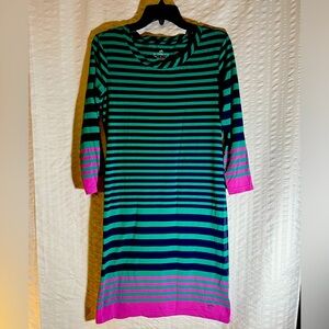 Southern Tide Camille Striped Dress - Clover Green Size Small